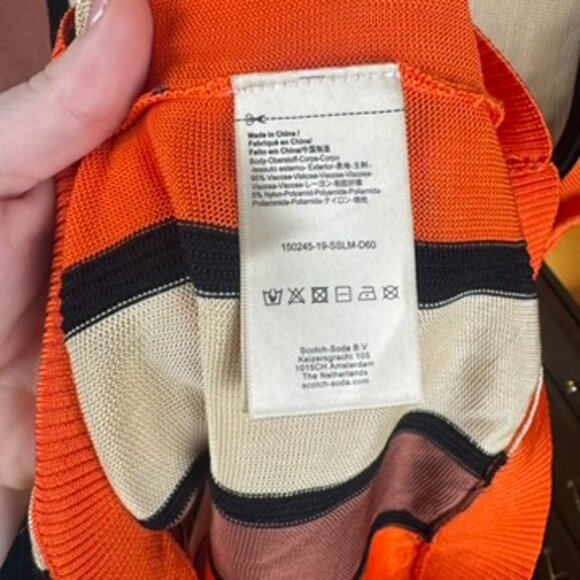 Scotch & Soda Raffia Town Maison Striped Knit Top Medium - Picture 7 of 9